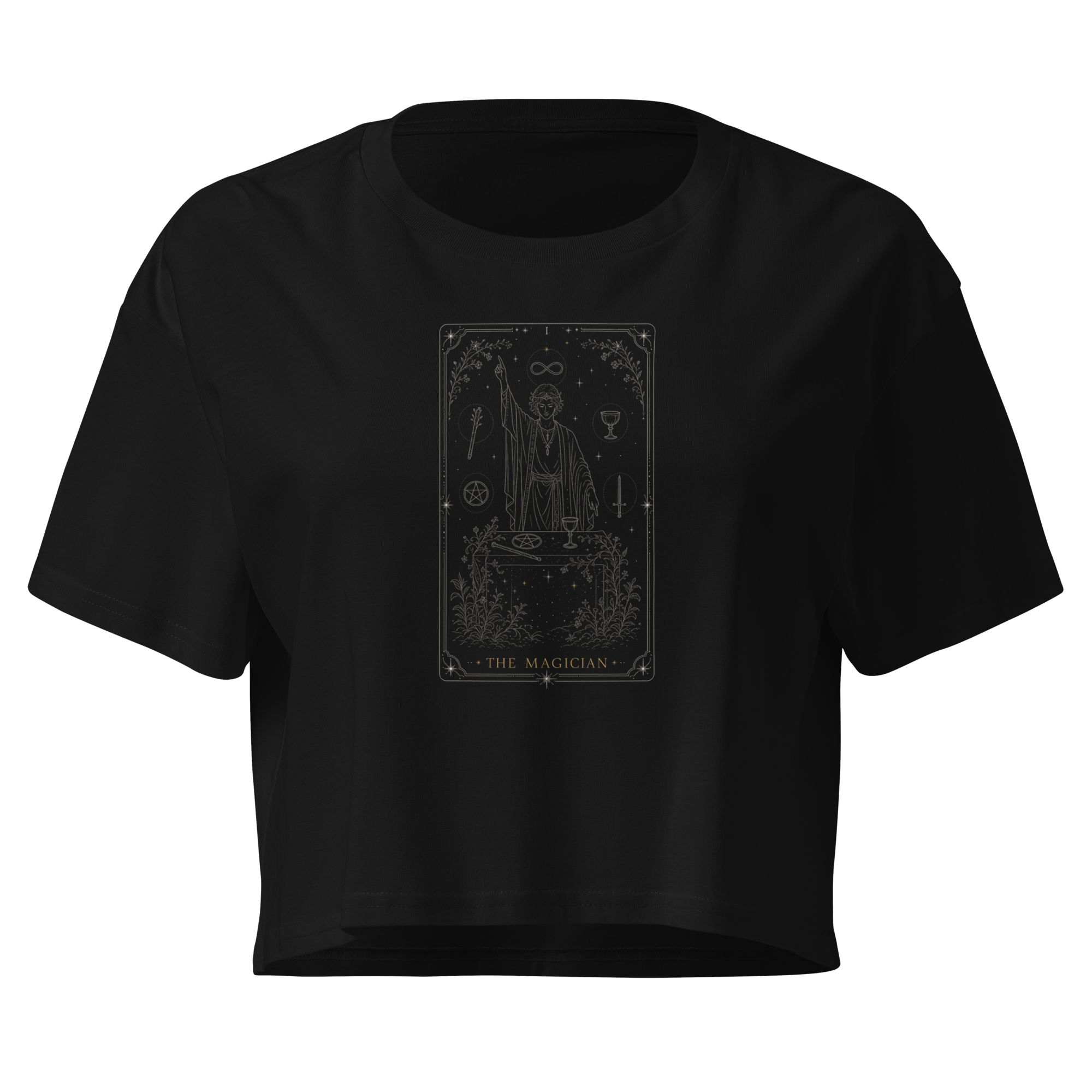 The Magician Tarot Crop Top - Black
