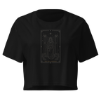 The High Priestess Tarot Crop Top - Black