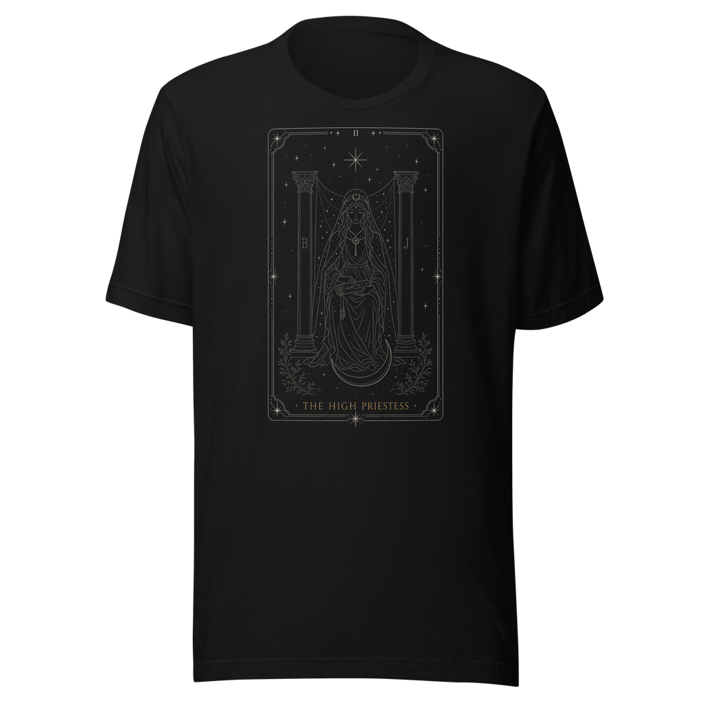 The High Priestess Tarot Tee - Black