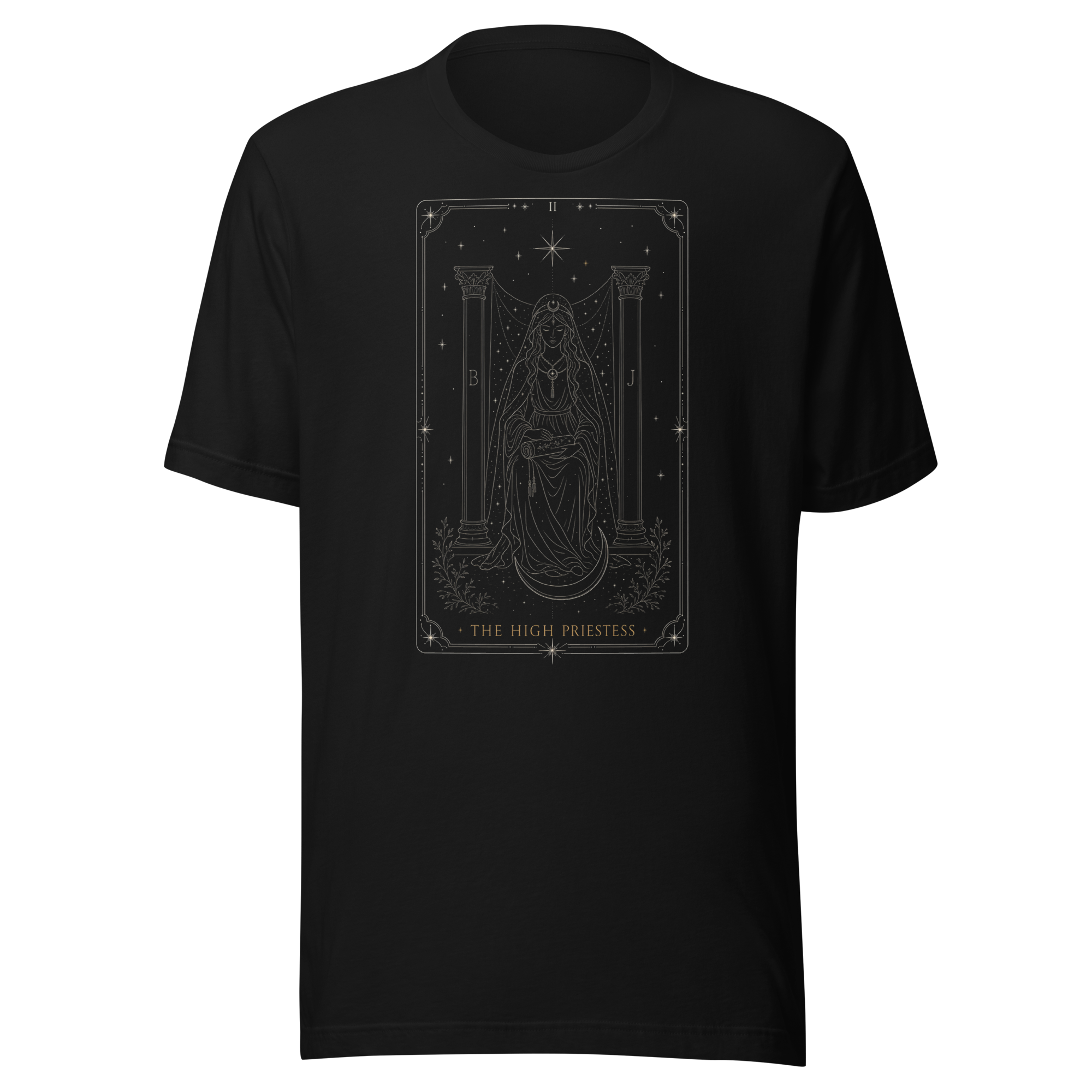 The High Priestess Tarot Tee - Black