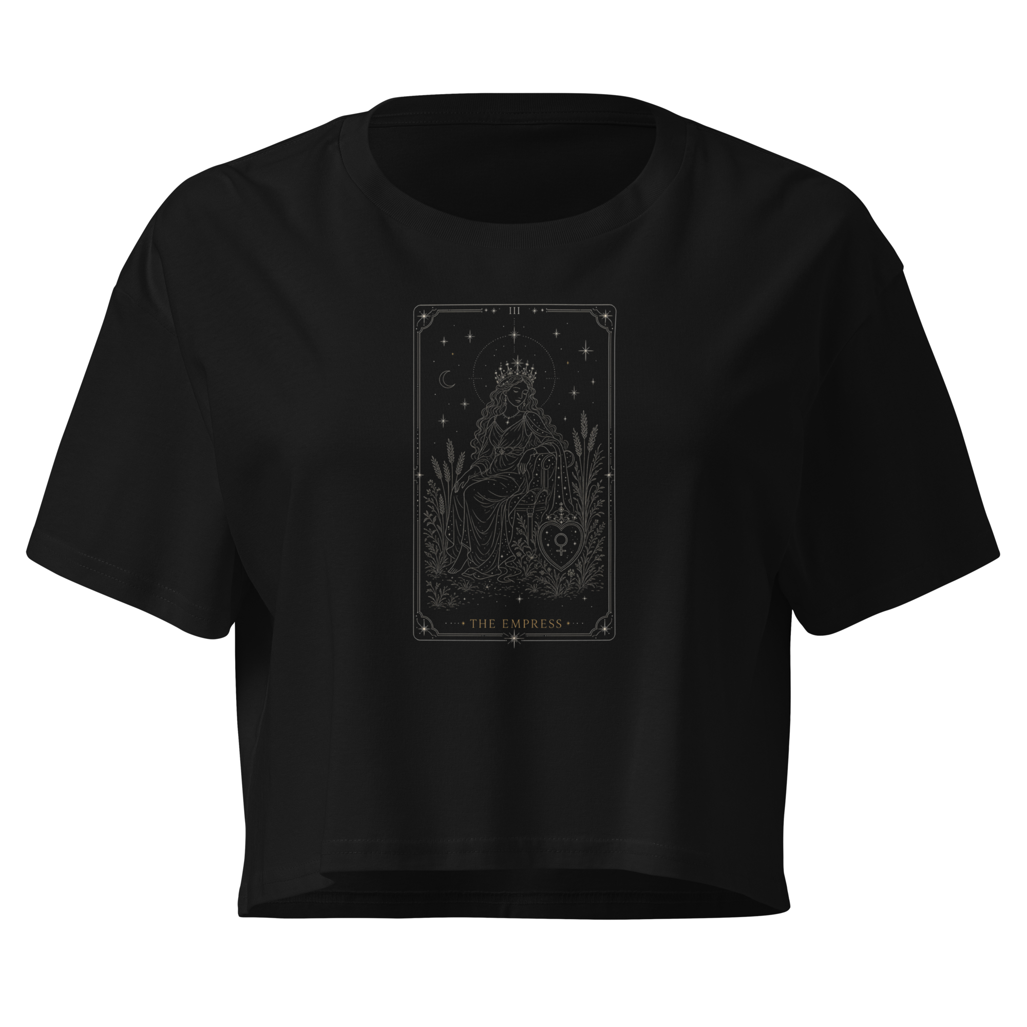 The Empress Tarot Crop Top - Black