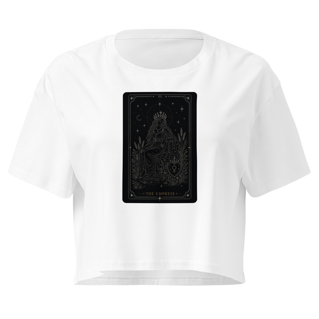 The Empress Tarot Crop Top - White