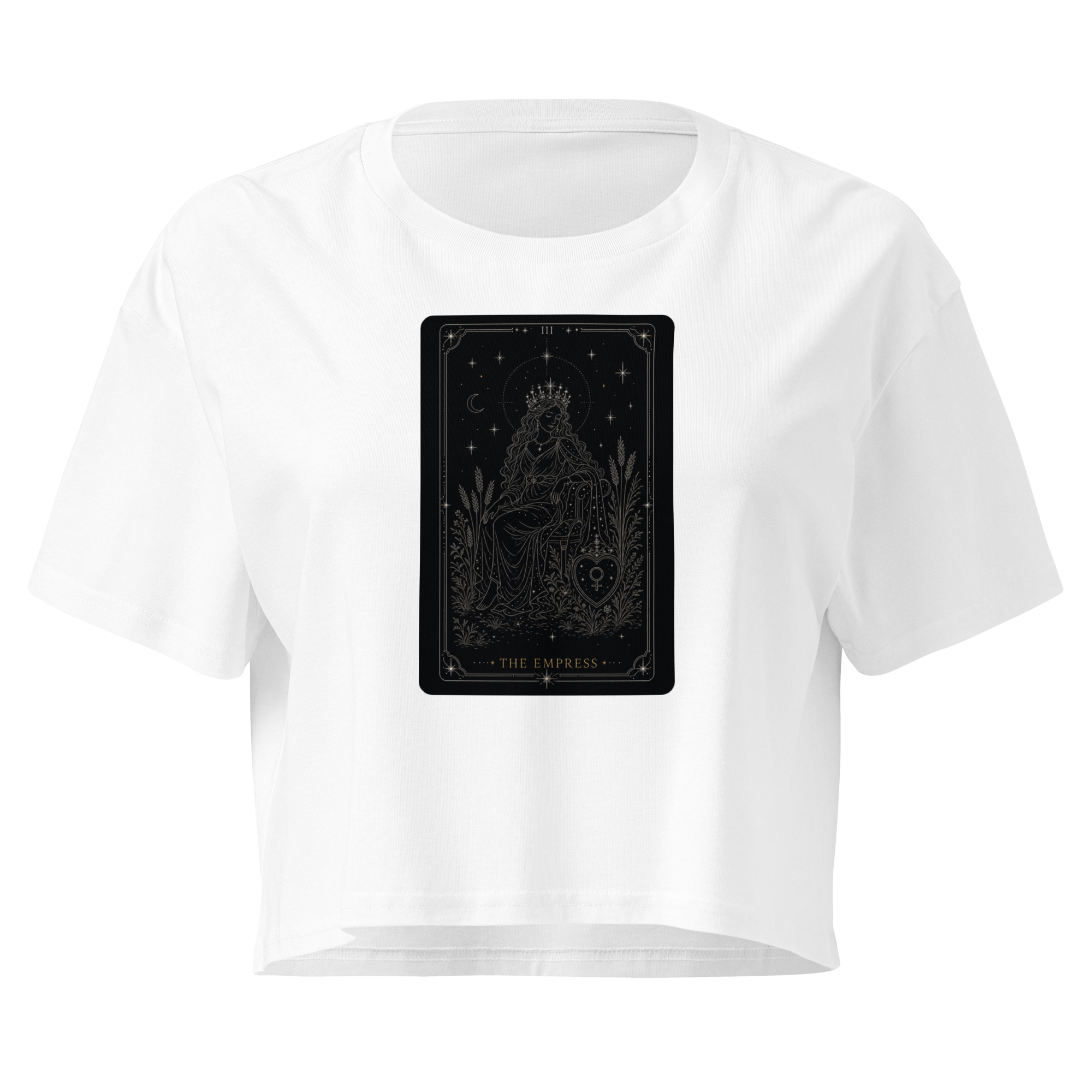 The Empress Tarot Crop Top - White