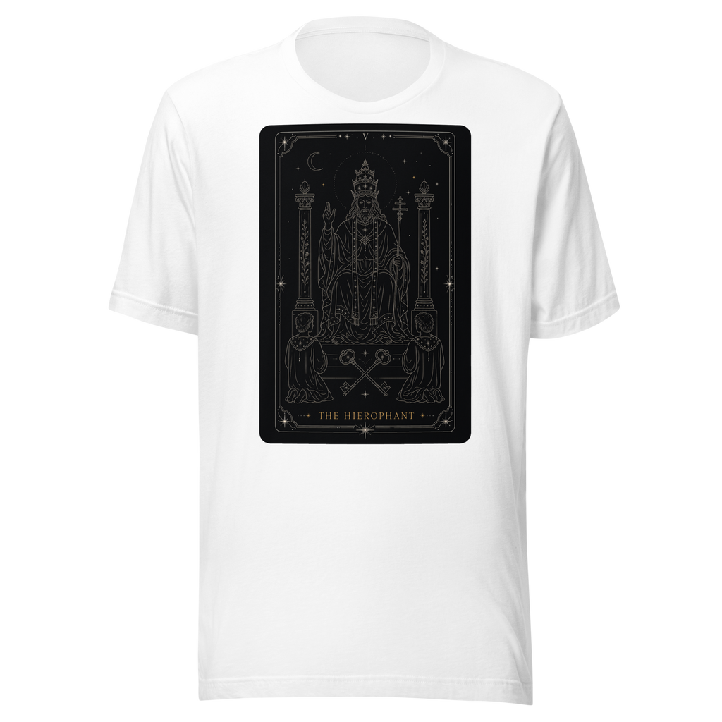 The Hierophant Tarot Tee - White
