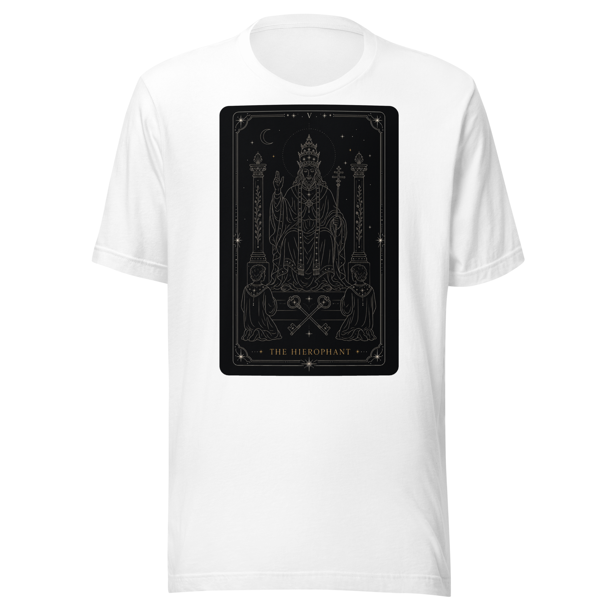 The Hierophant Tarot Tee - White