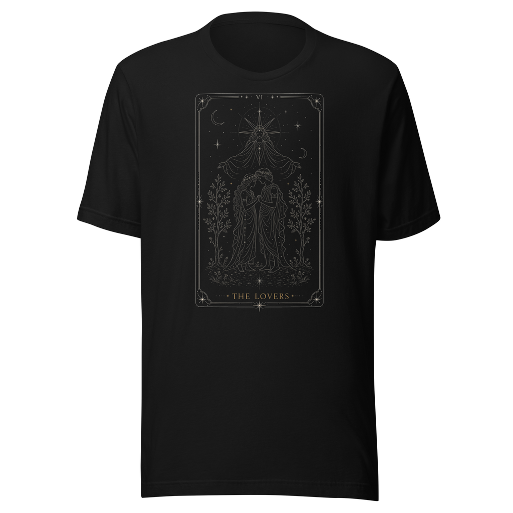 The Lovers Tarot Tee - Black