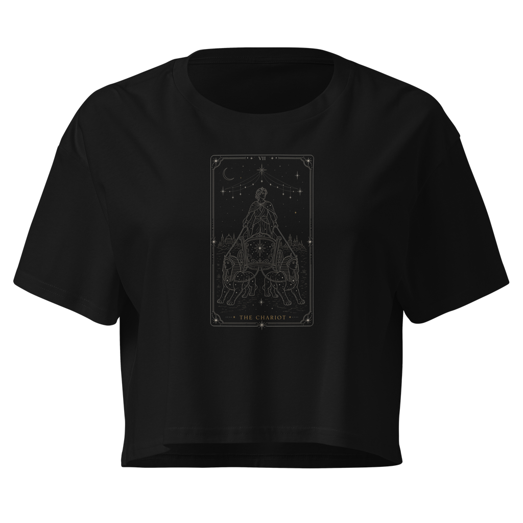 The Chariot Tarot Crop Top - Black