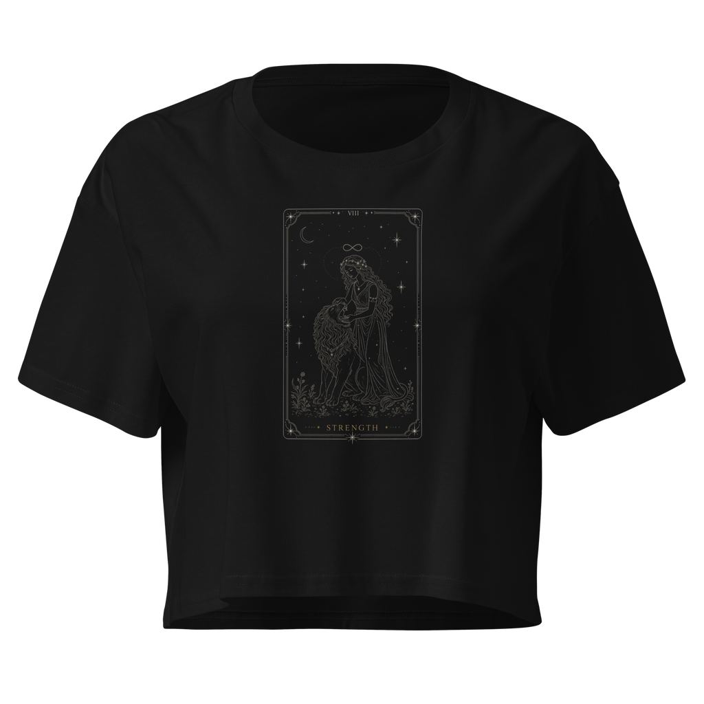 Strength Tarot Crop Top - Black