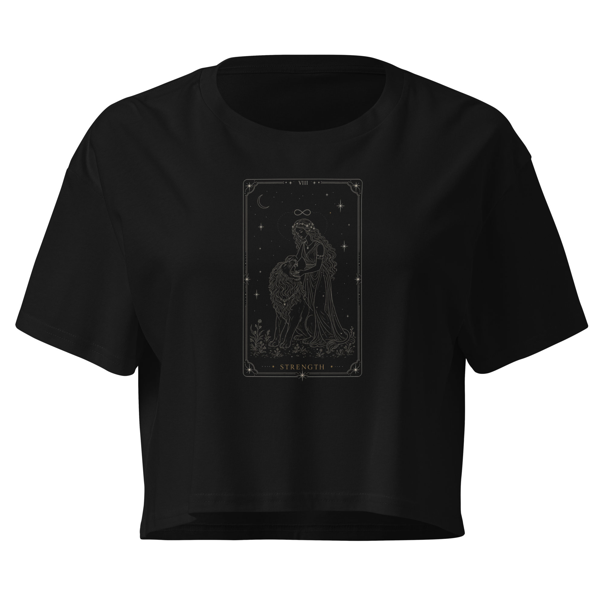 Strength Tarot Crop Top - Black