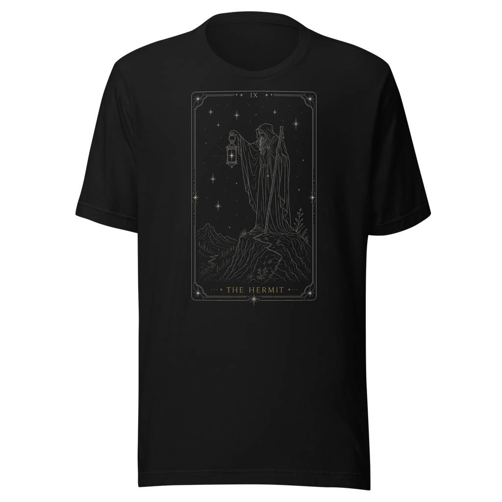 The Hermit Tarot Tee - Black
