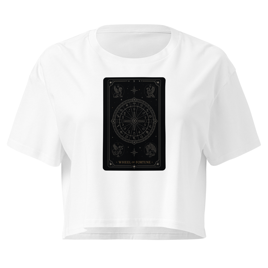 Wheel of Fortune Tarot Crop Top - White