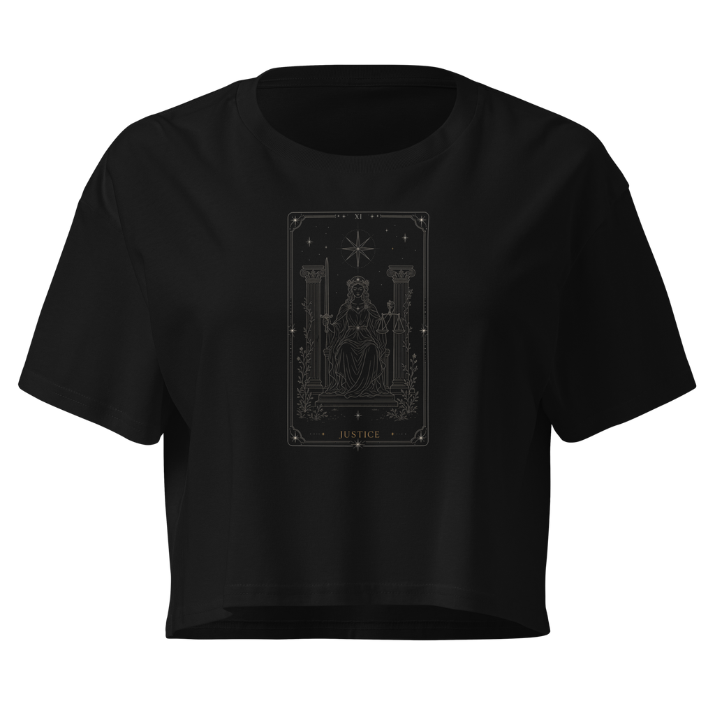 Justice Tarot Crop Top - Black