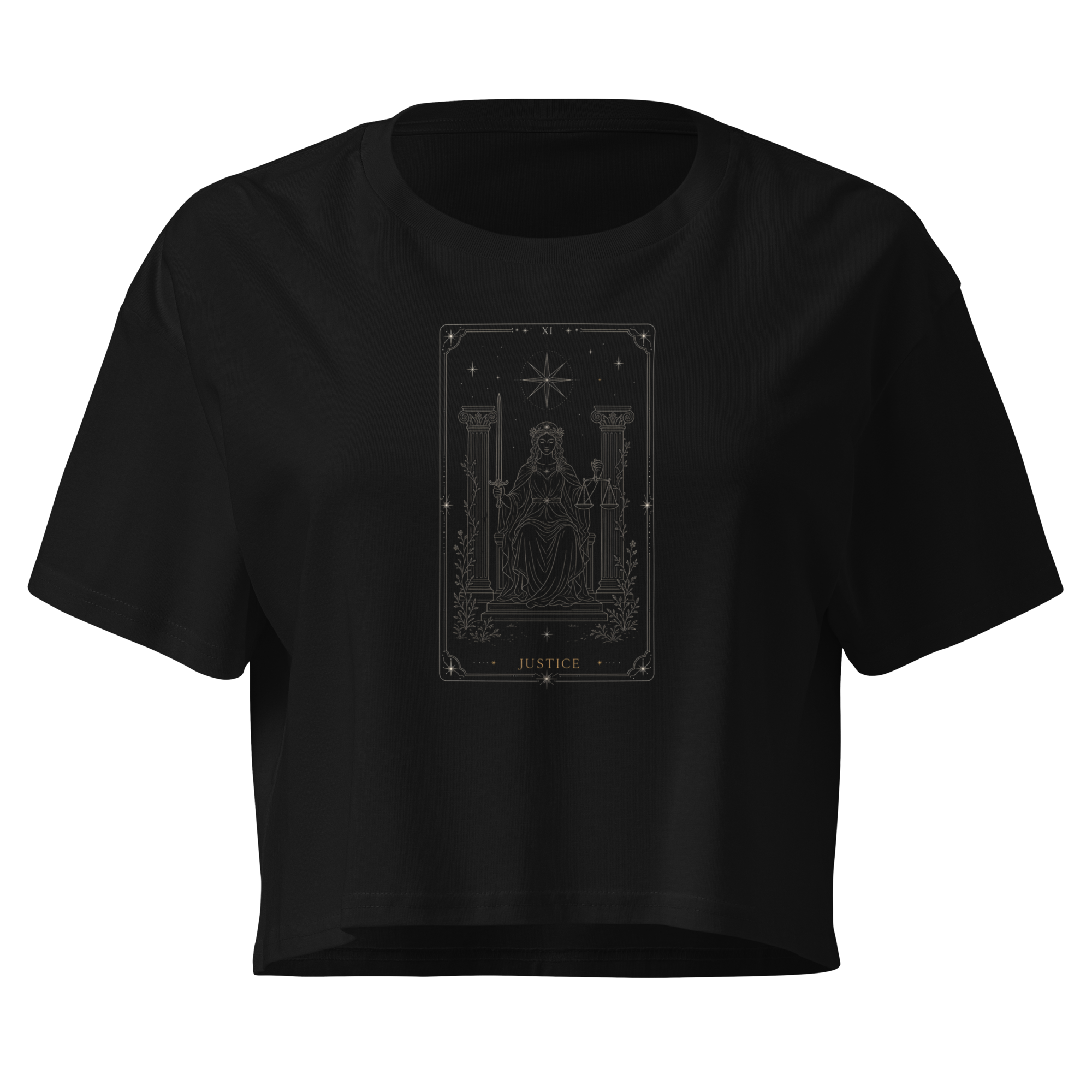 Justice Tarot Crop Top - Black