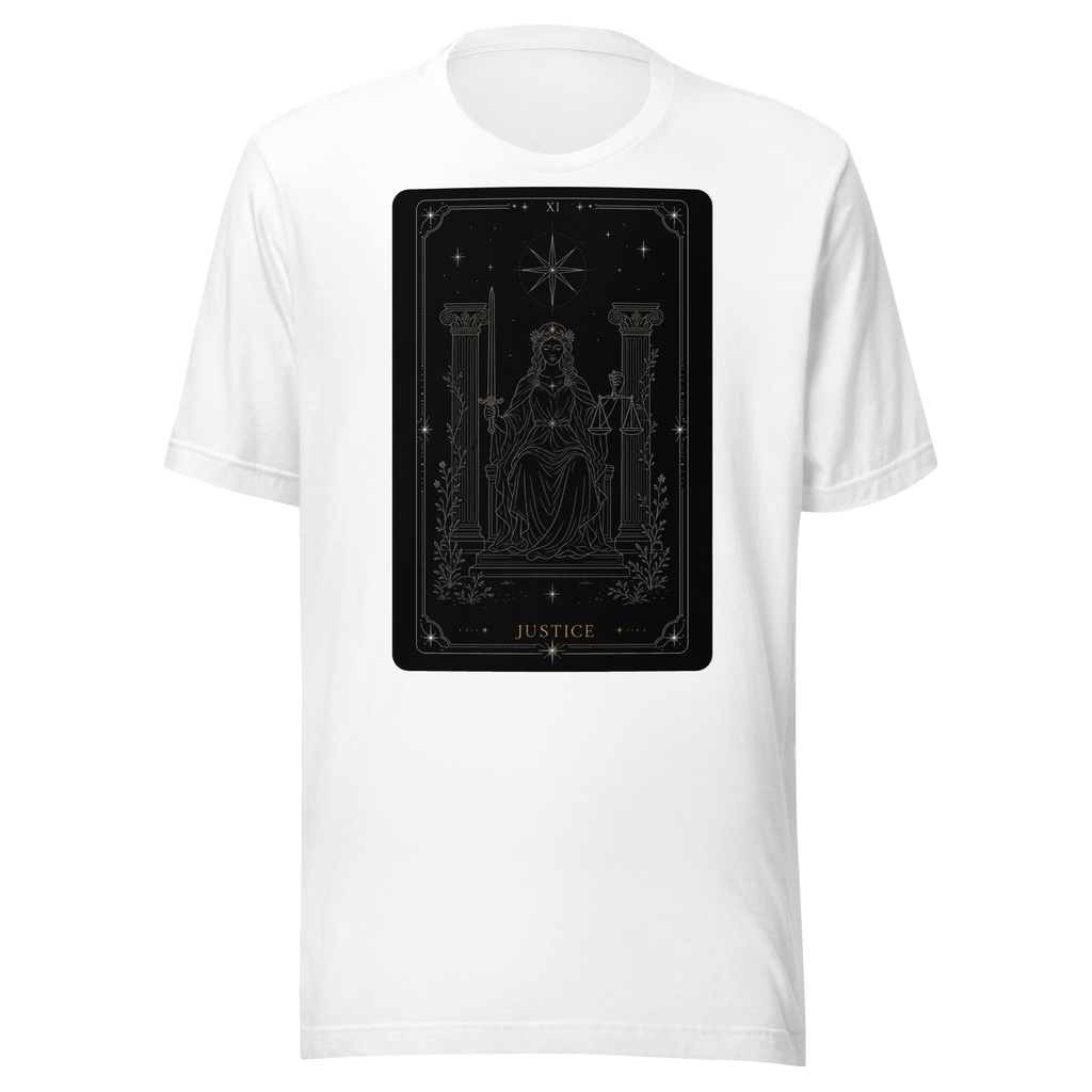 Justice Tarot Tee - White