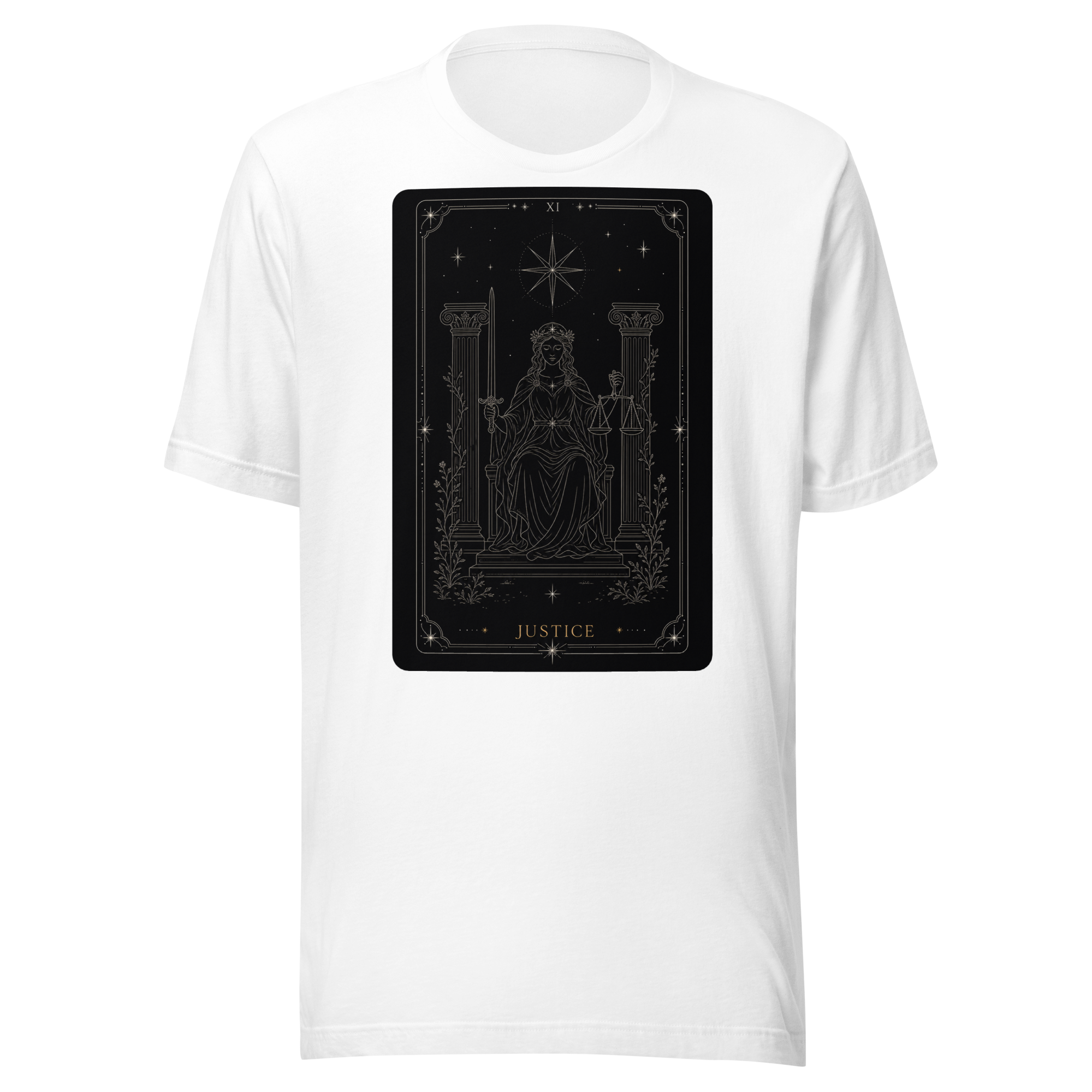 Justice Tarot Tee - White