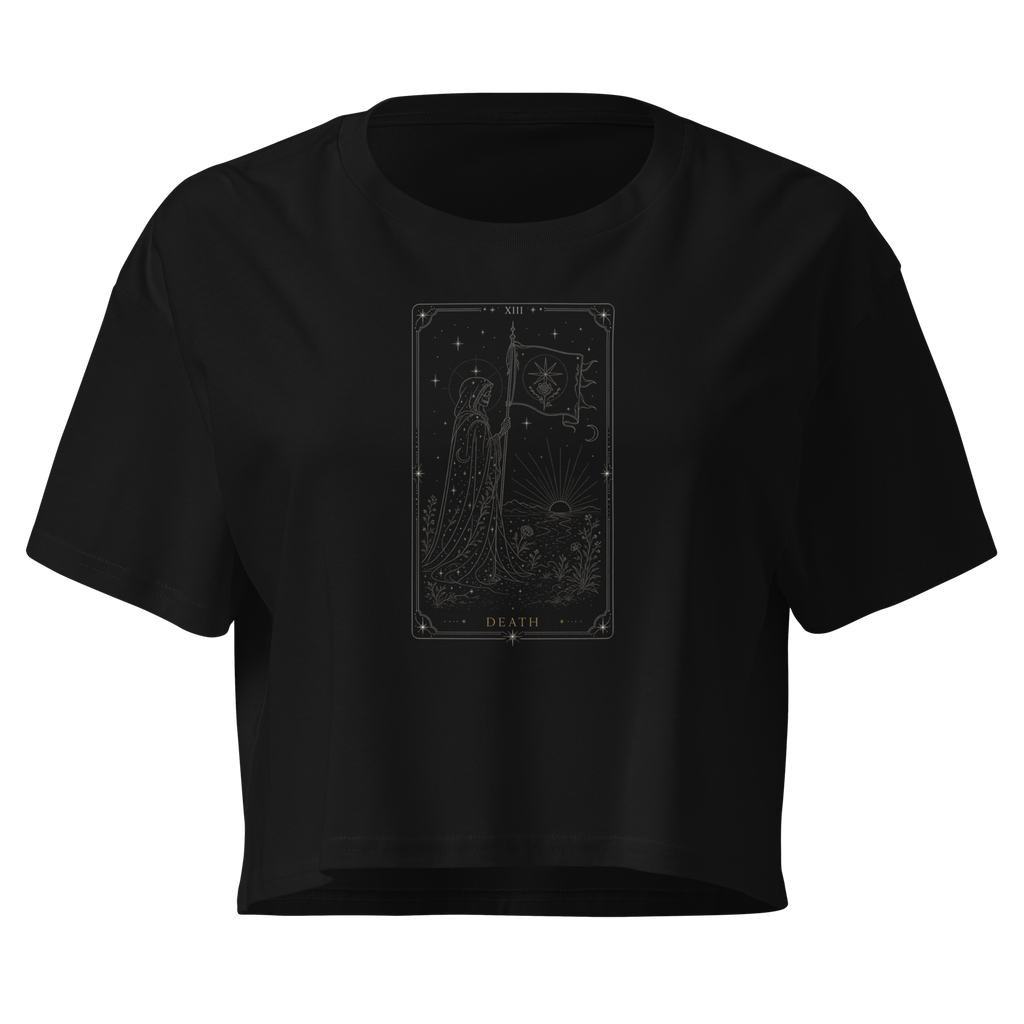 Death Tarot Crop Top - Black