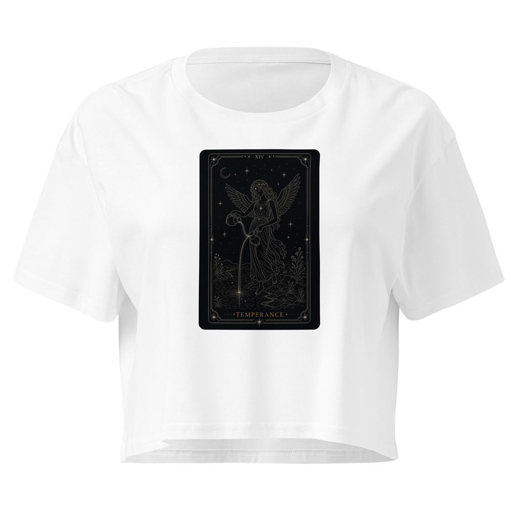 Temperance Tarot Crop Top - White