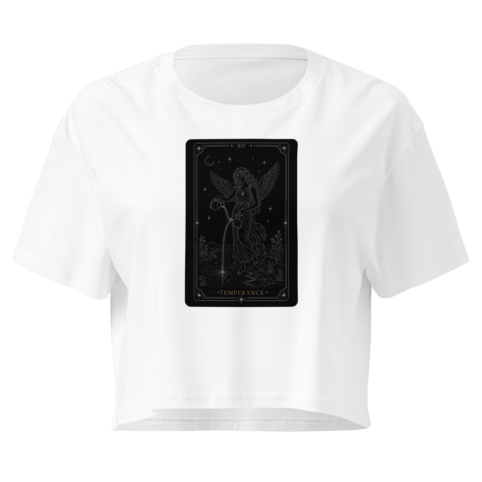 Temperance Tarot Crop Top - White