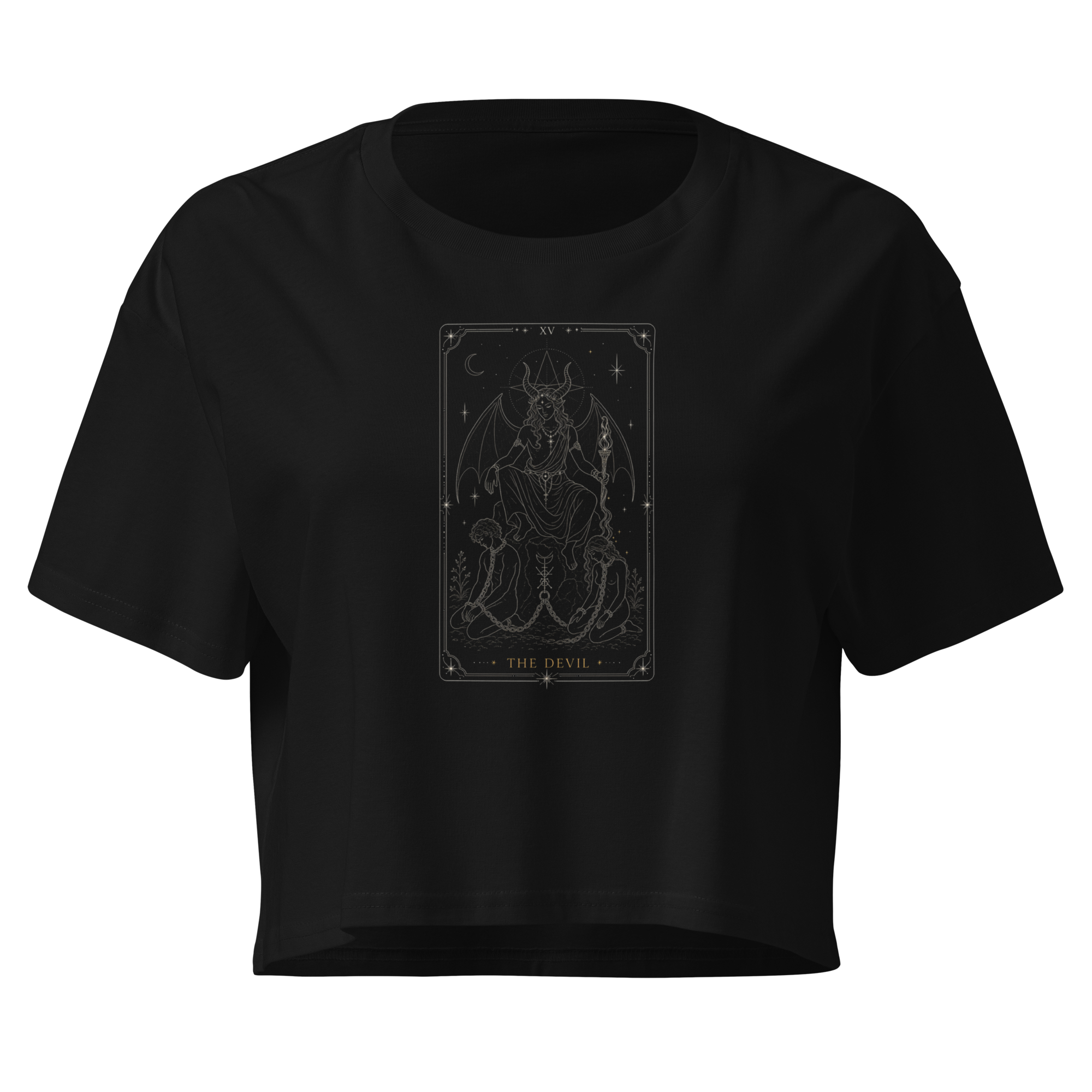 The Devil Tarot Crop Top - Black