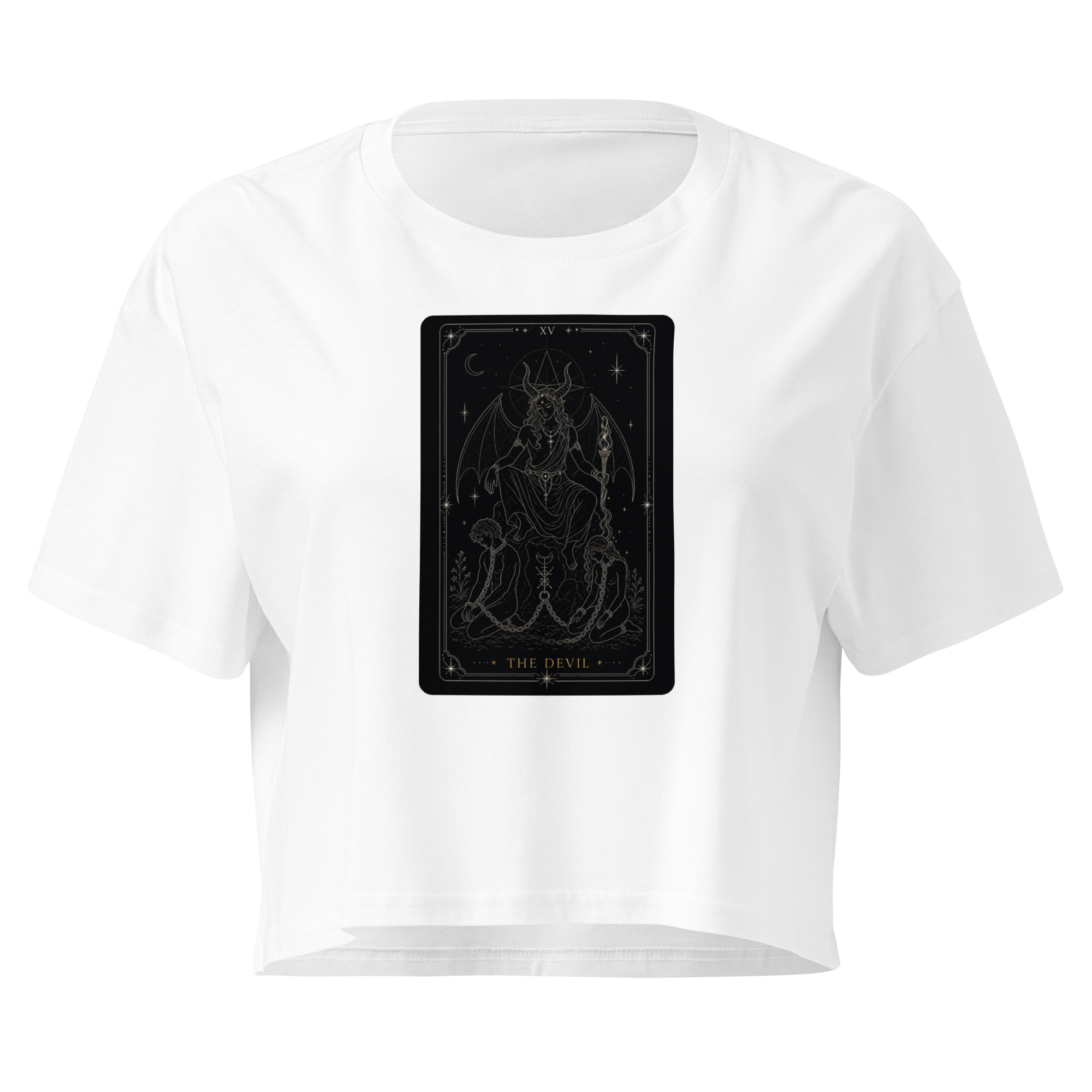 The Devil Tarot Crop Top - White