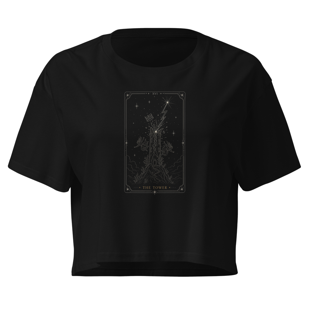 The Tower Tarot Crop Top - Black