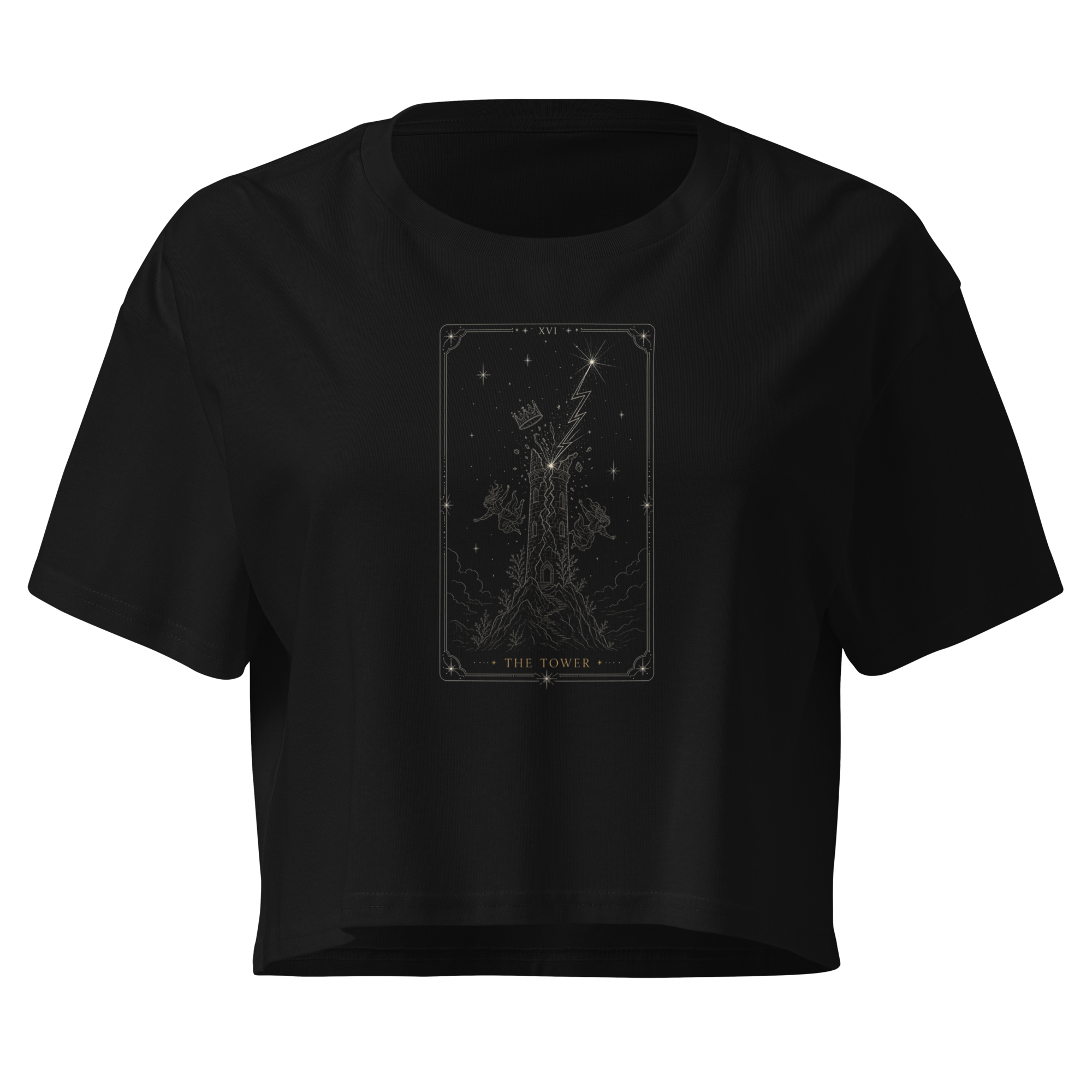 The Tower Tarot Crop Top - Black