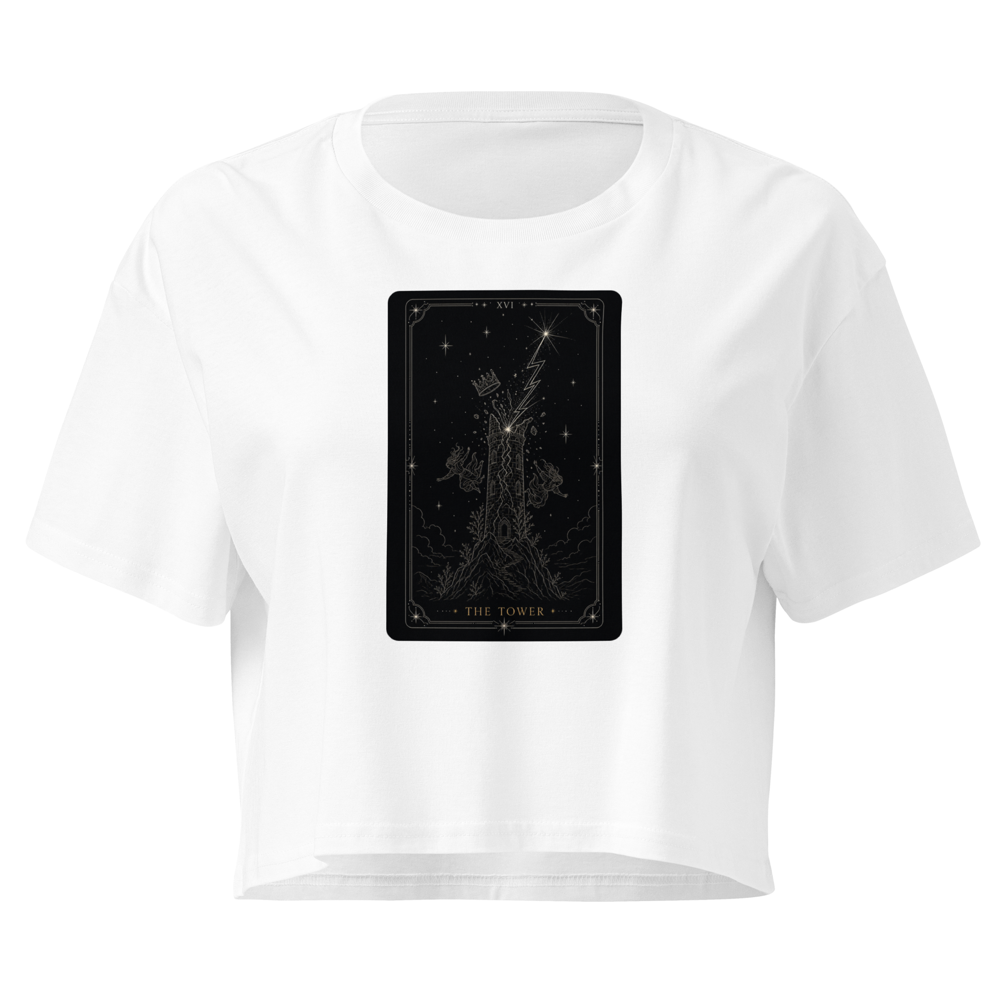 The Tower Tarot Crop Top - White