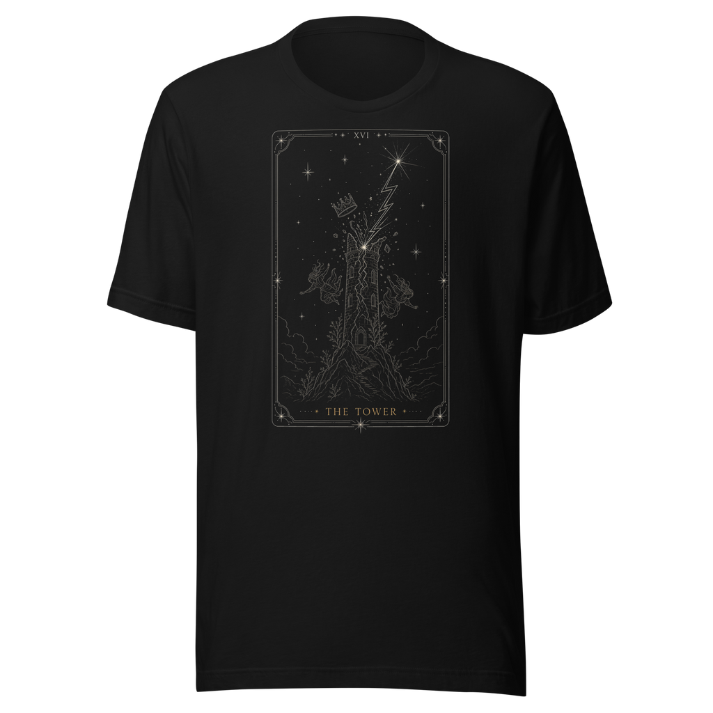 The Tower Tarot Tee - Black