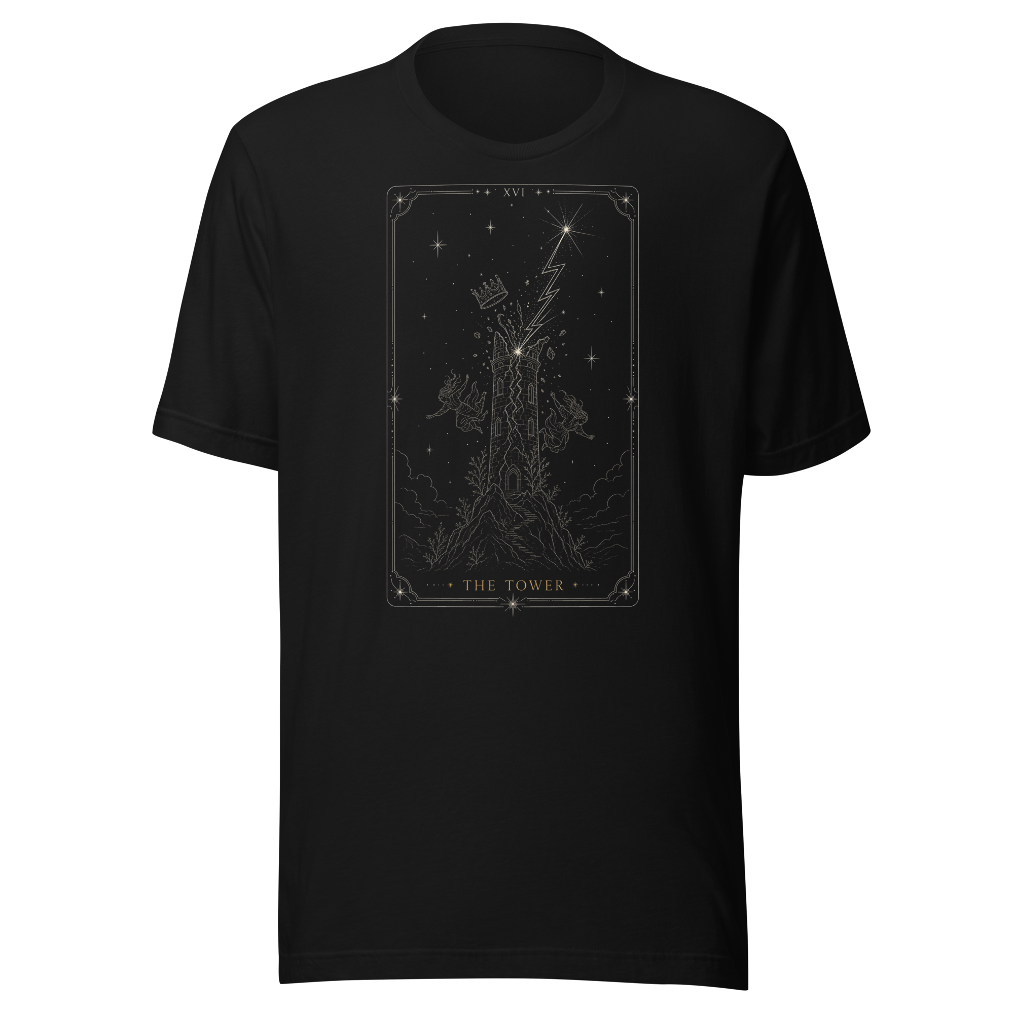 The Tower Tarot Tee - Black