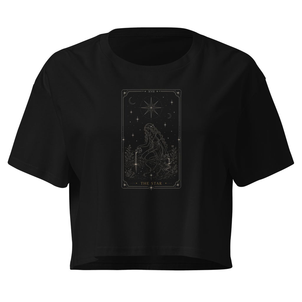 The Star Tarot Crop Top - Black