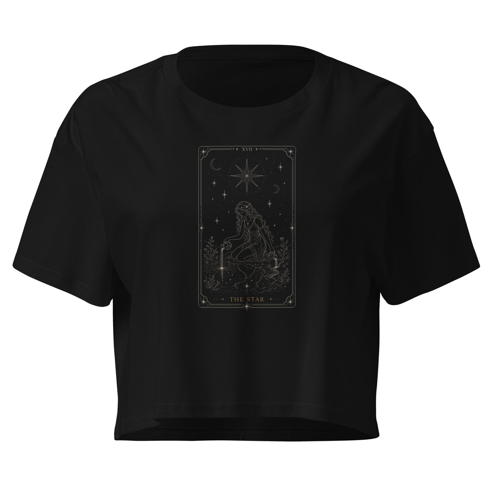 The Star Tarot Crop Top - Black