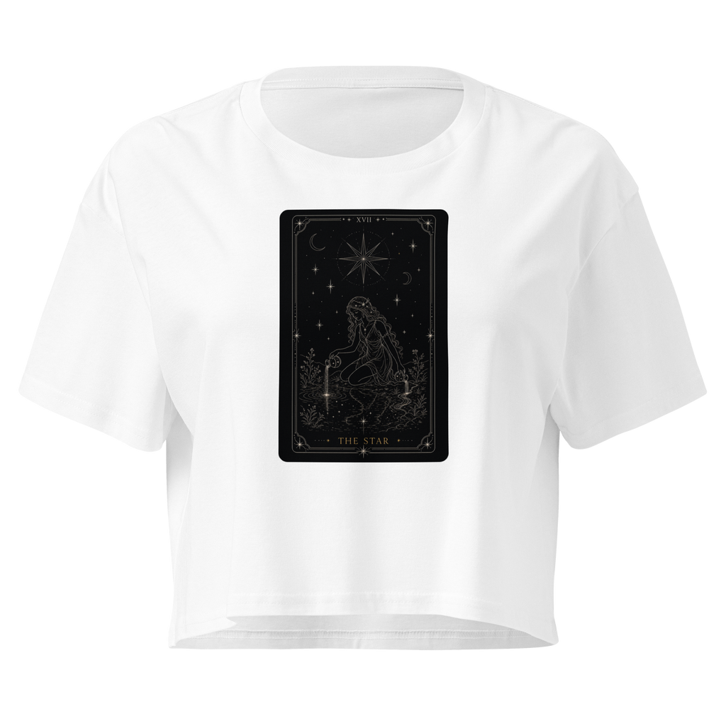 The Star Tarot Crop Top - White