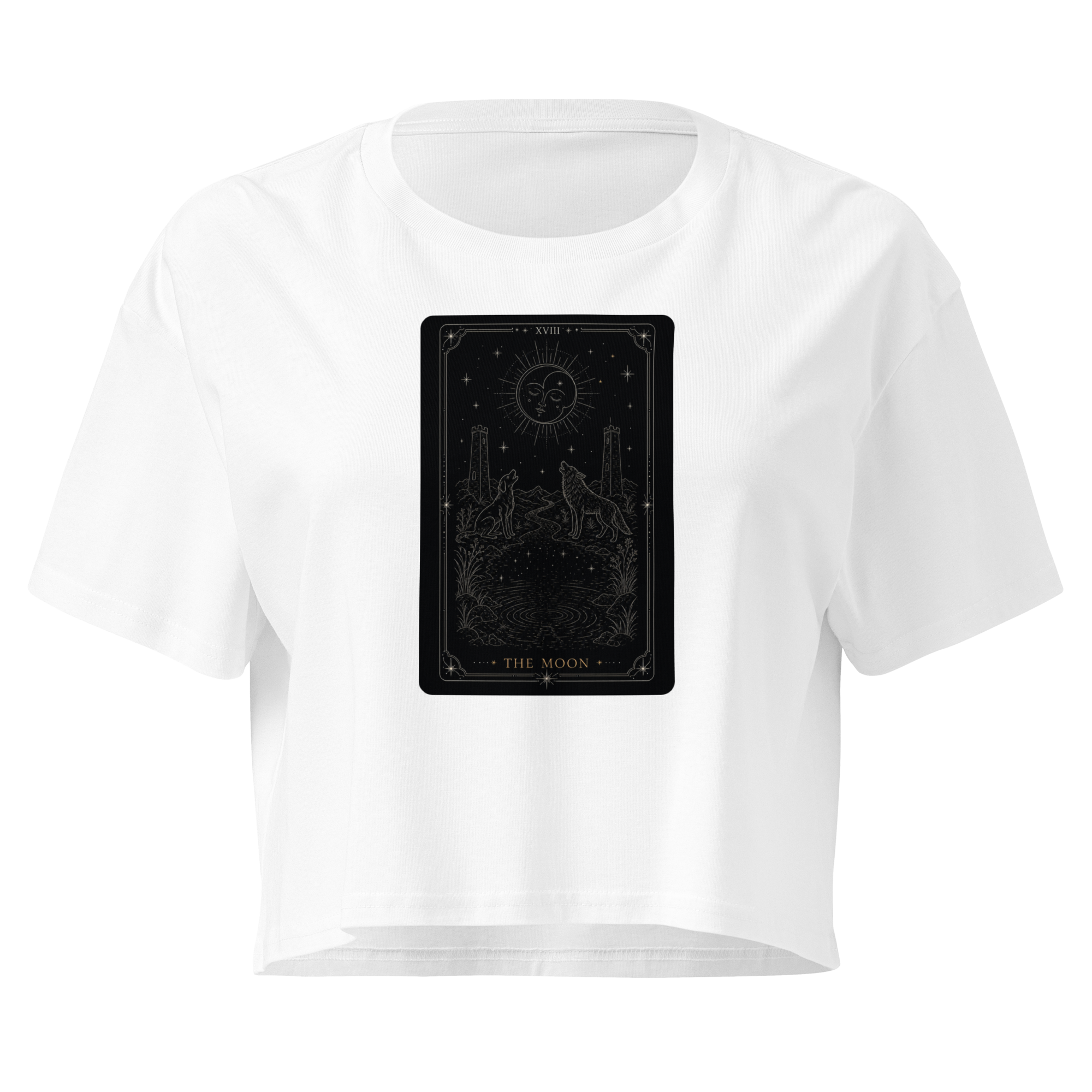 The Moon Tarot Crop Top - White