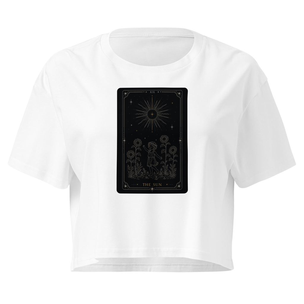 The Sun Tarot Crop Top - White