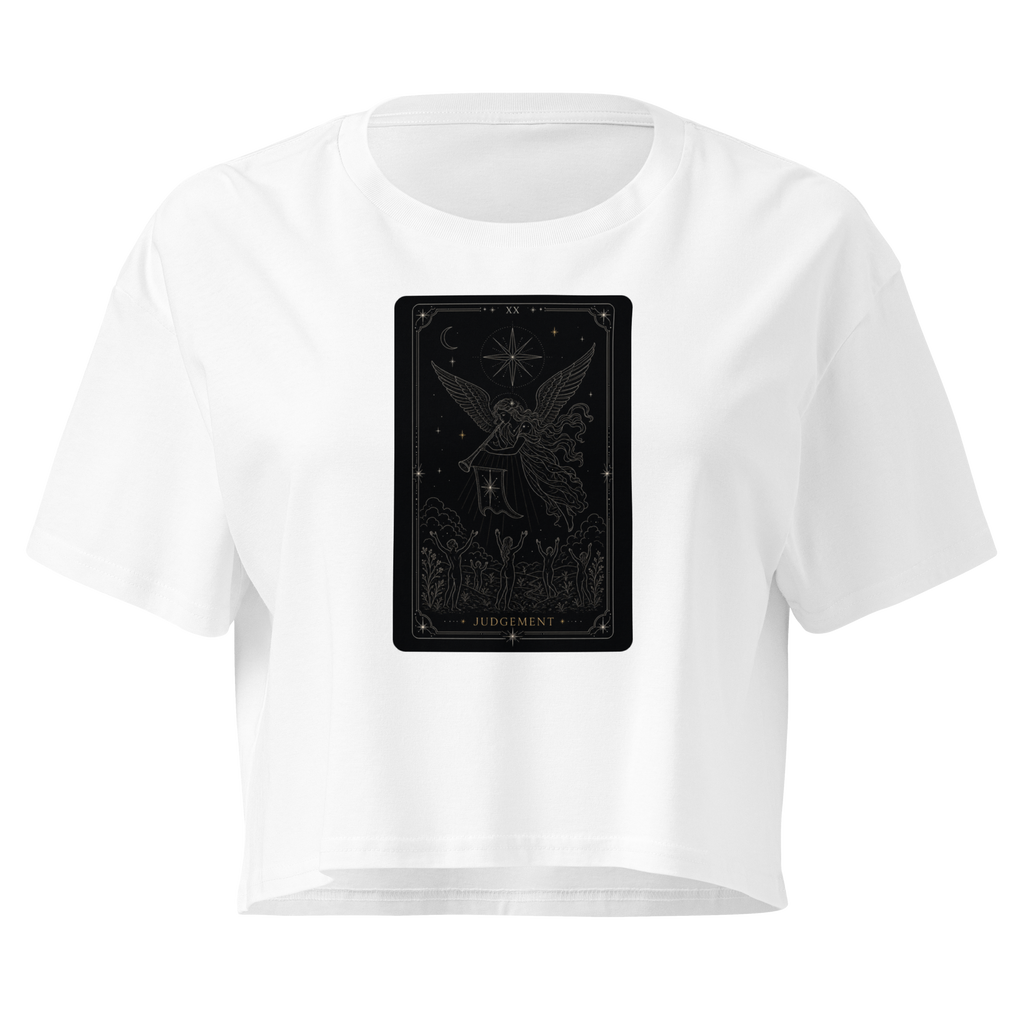 Judgement Tarot Crop Top - White