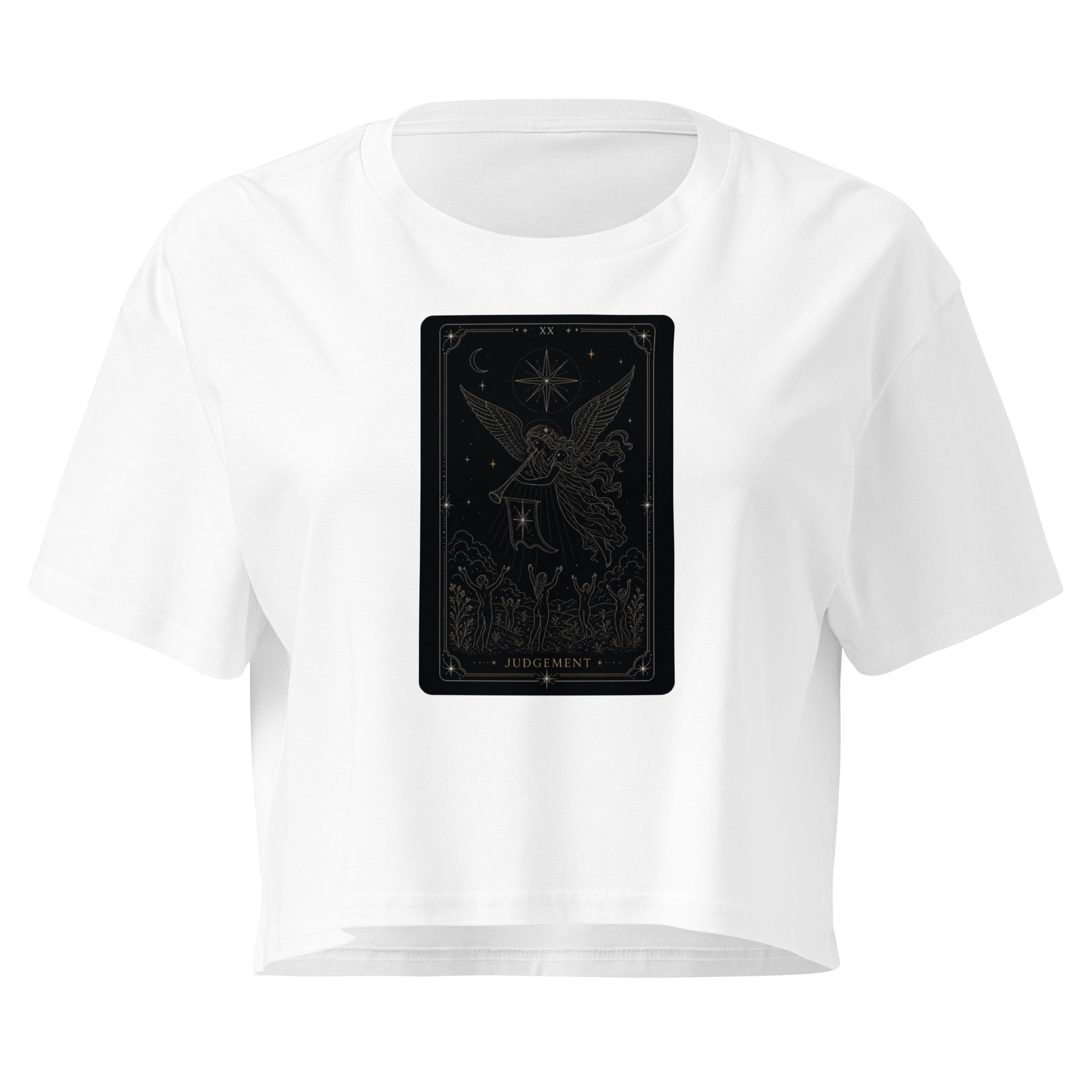 Judgement Tarot Crop Top - White