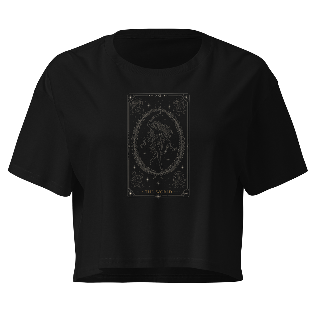 The World Tarot Crop Top - Black