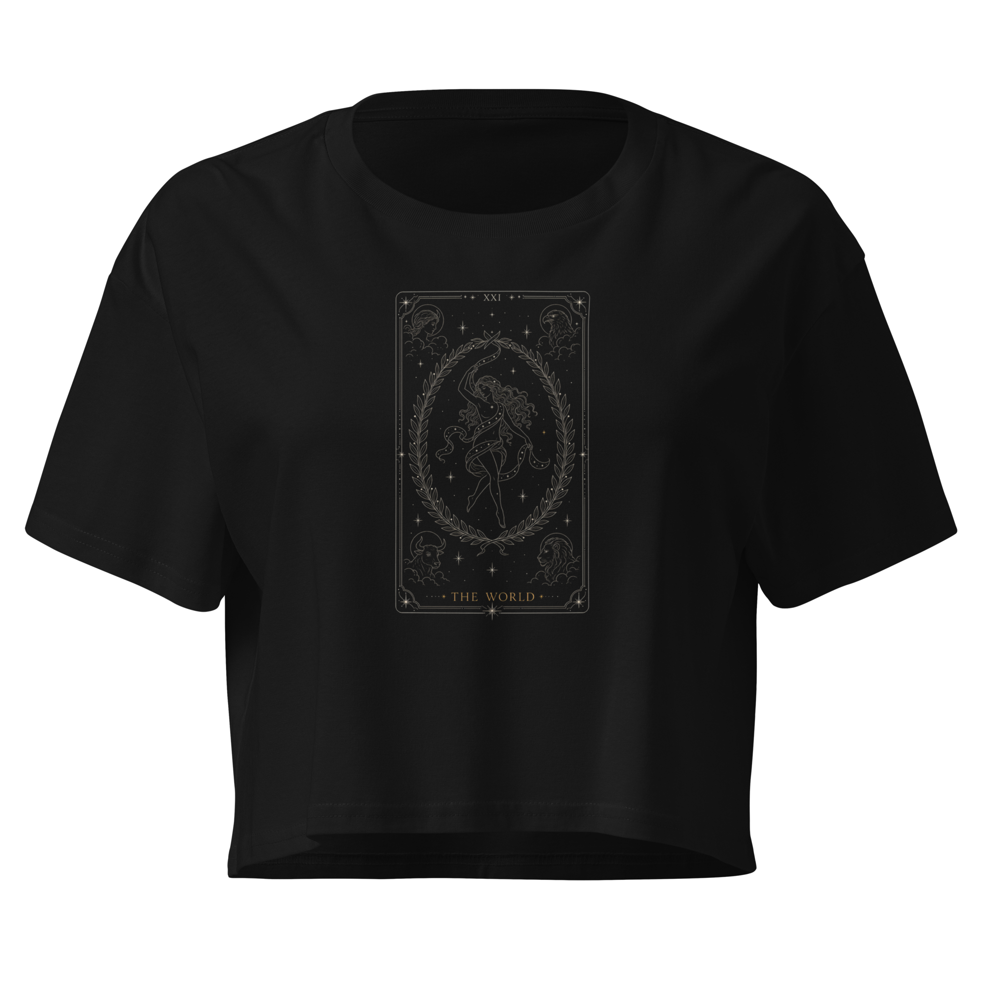 The World Tarot Crop Top - Black
