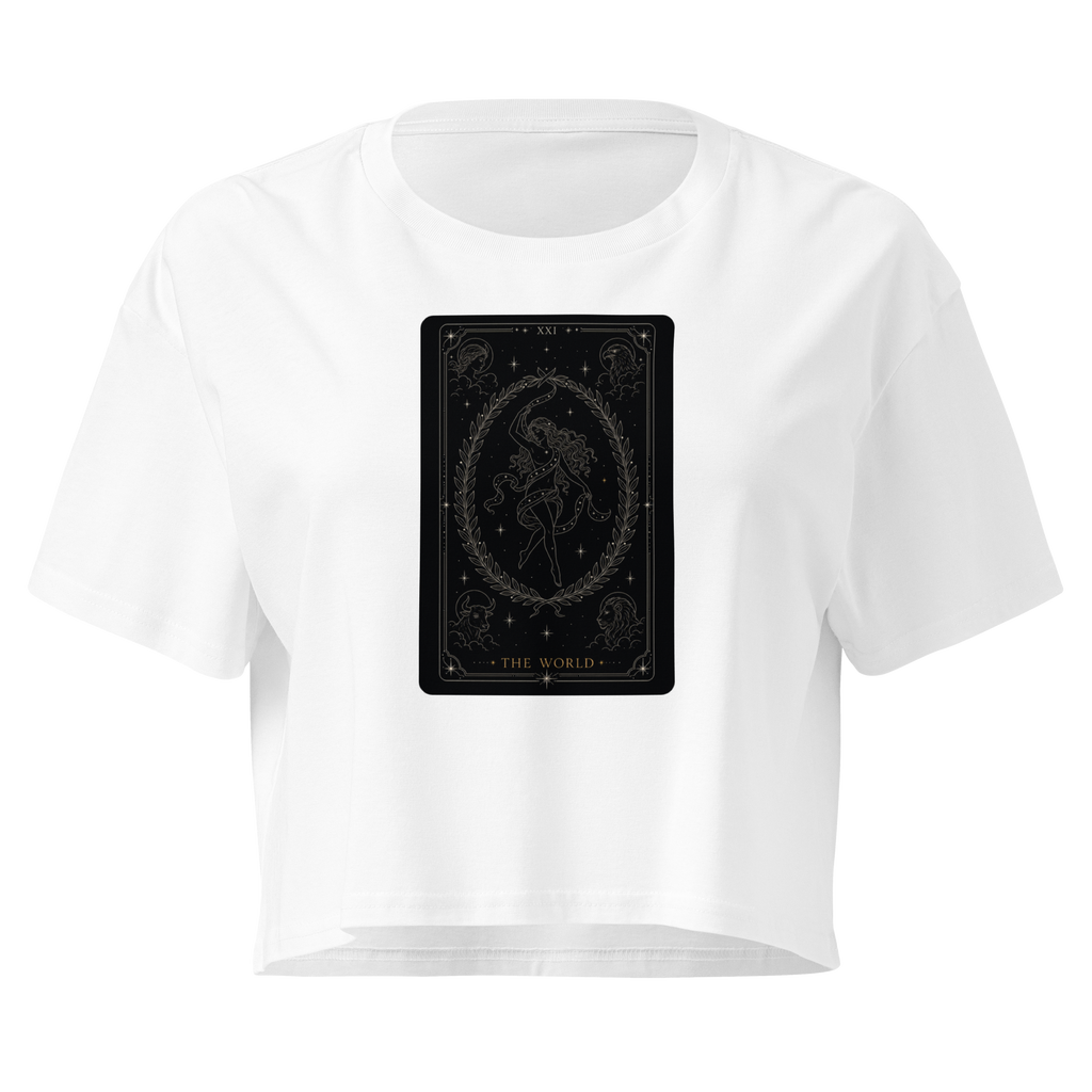 The World Tarot Crop Top - White