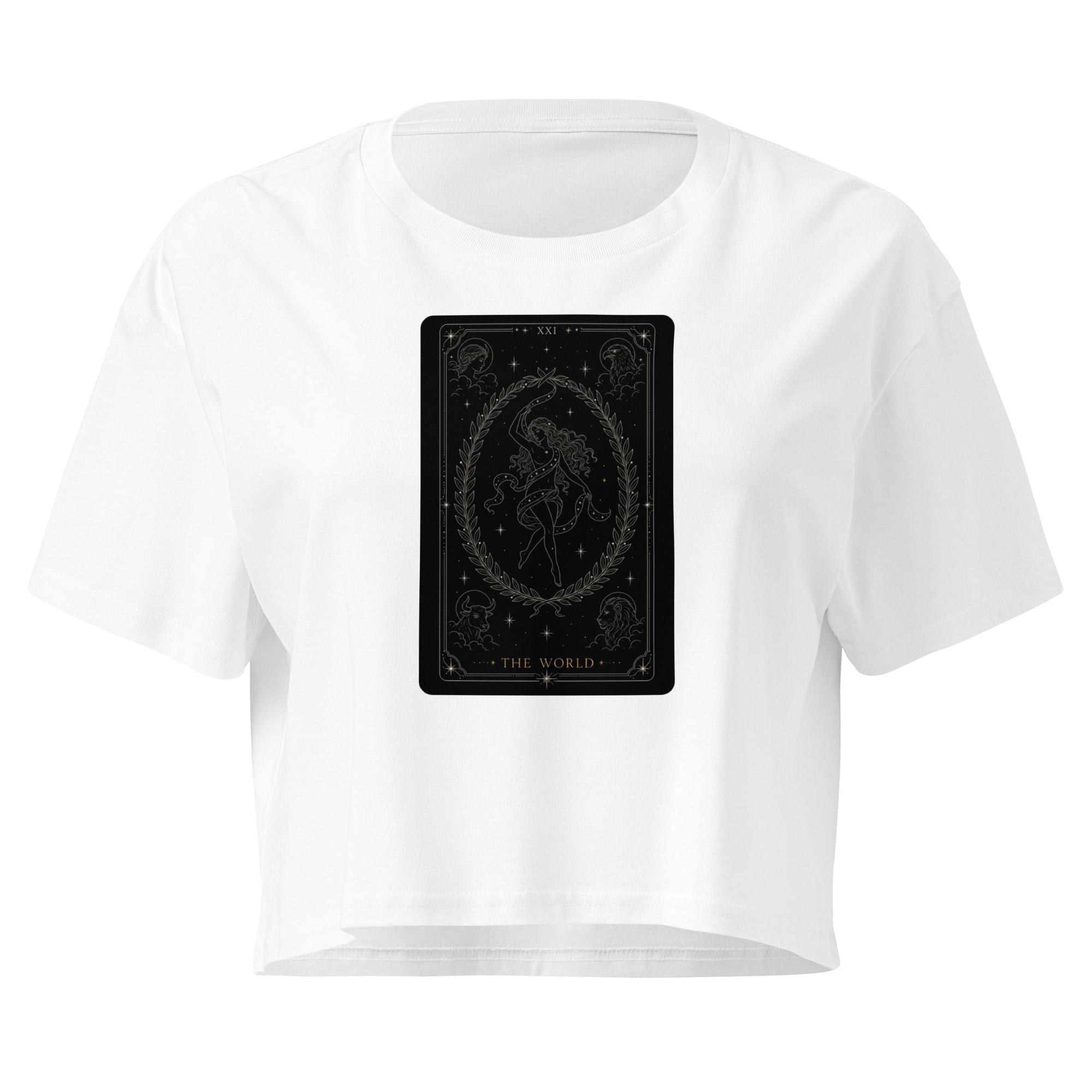 The World Tarot Crop Top - White