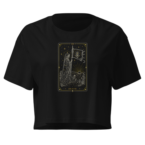 Death Tarot Crop Top - Black
