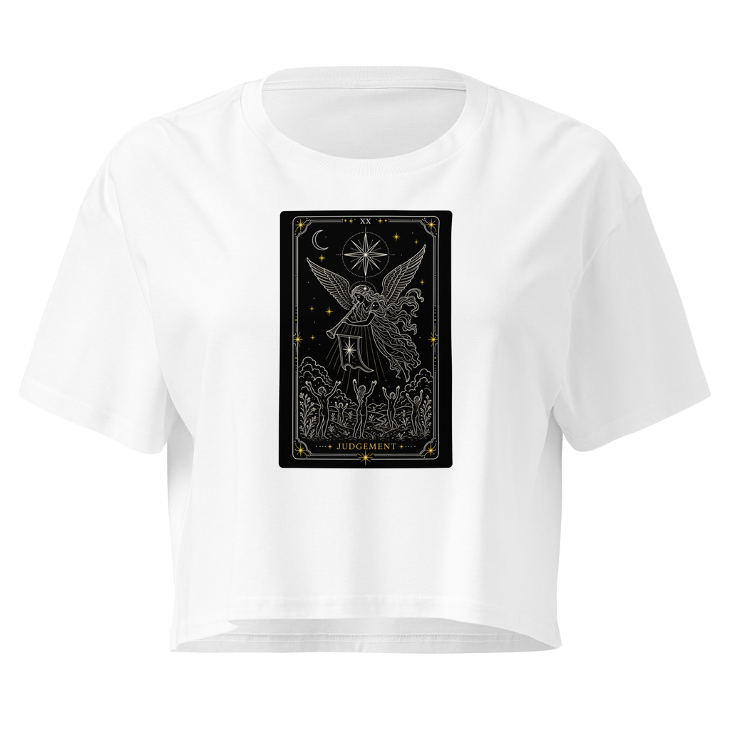 Judgement Tarot Crop Top - White