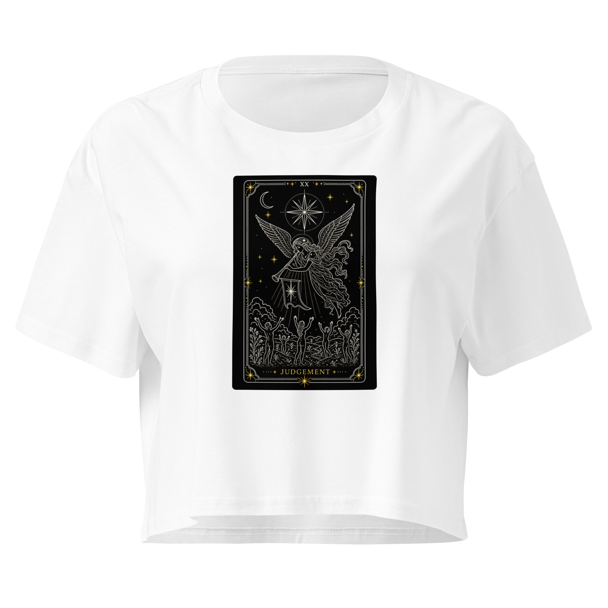 Judgement Tarot Crop Top - White