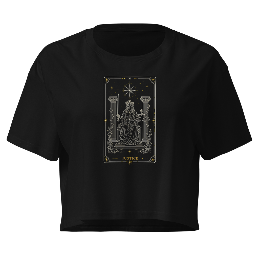 Justice Tarot Crop Top - Black