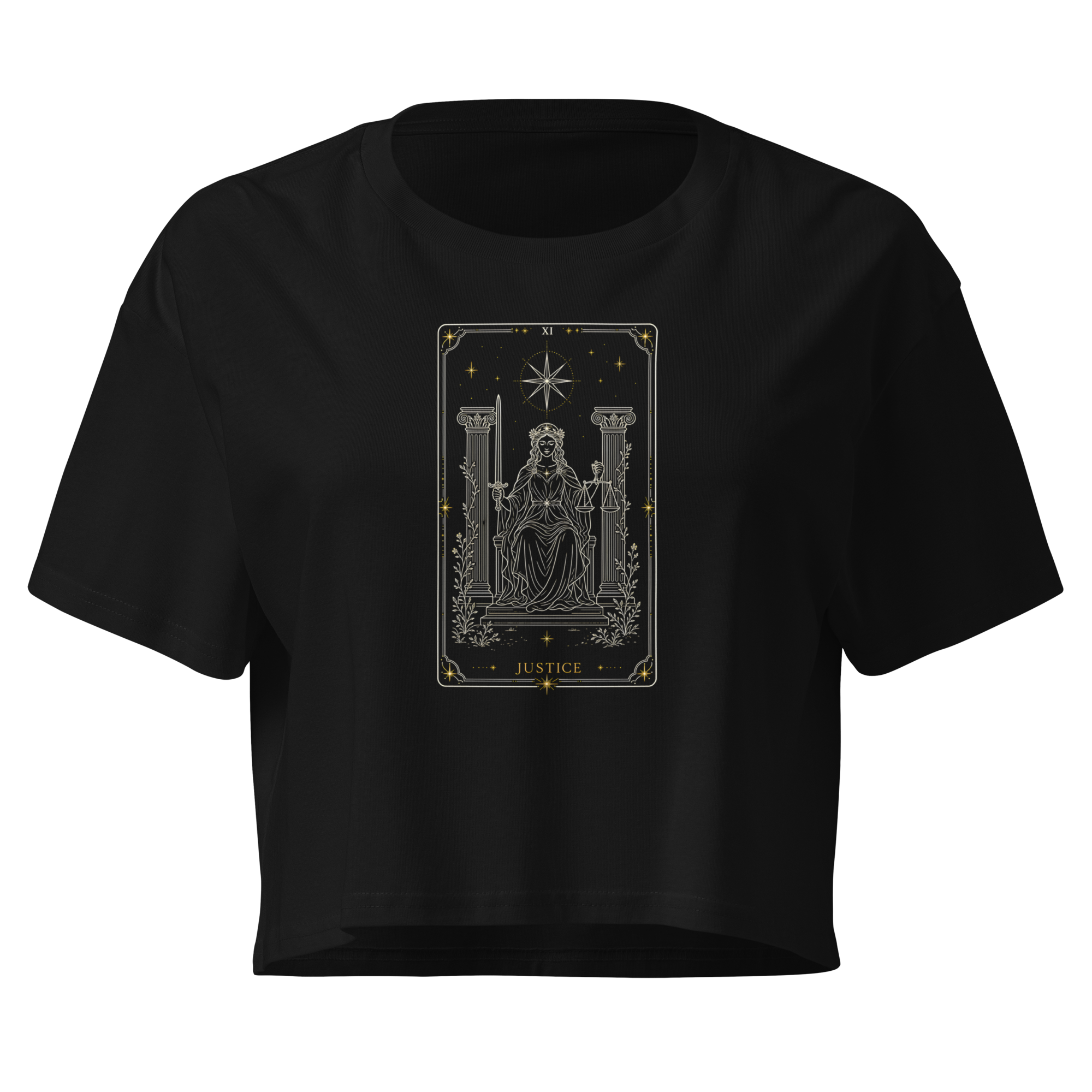 Justice Tarot Crop Top - Black