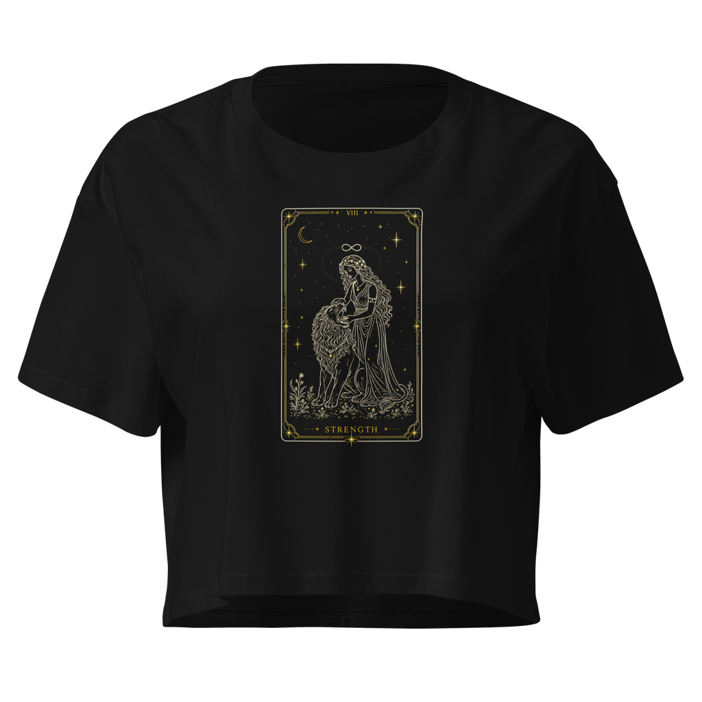 Strength Tarot Crop Top - Black