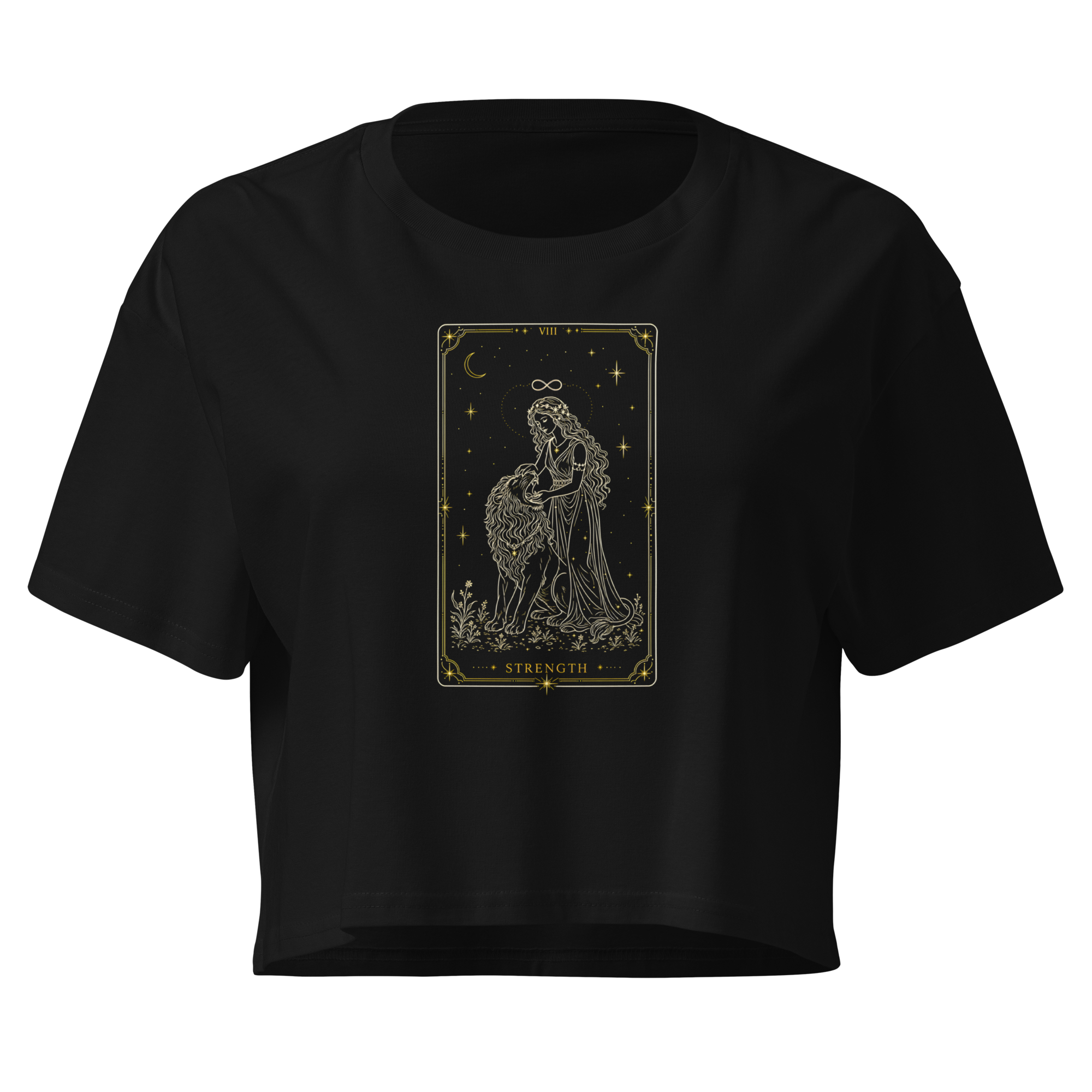 Strength Tarot Crop Top - Black