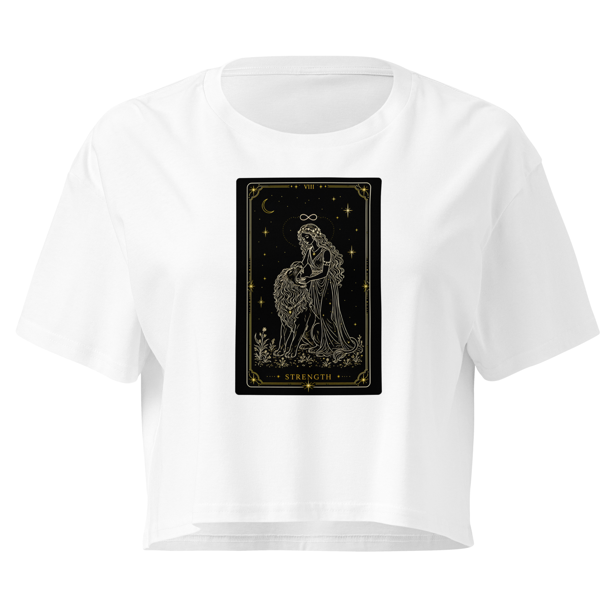 Strength Tarot Crop Top - White