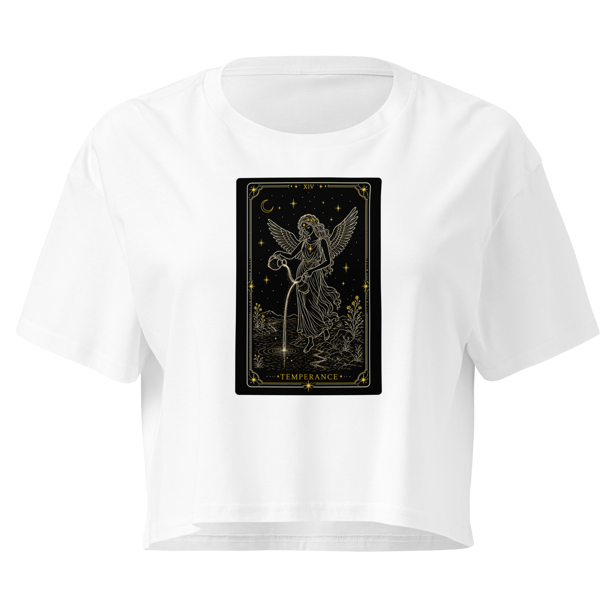 Temperance Tarot Crop Top - White