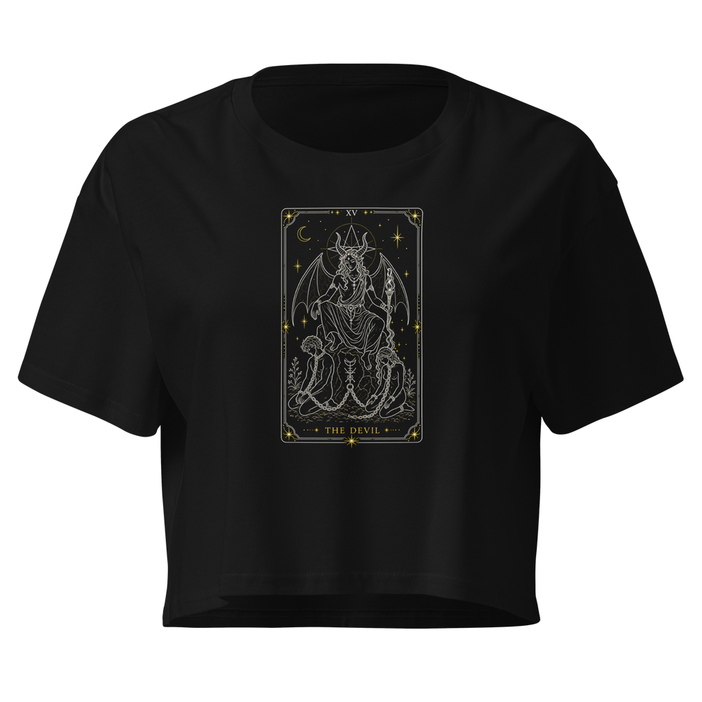 The Devil Tarot Crop Top - Black